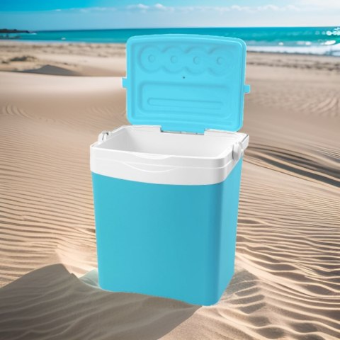 Lodówka turystyczna 25L KAMAI TROPIC na wkłady mrożące, turkusowa z białą rączką Lodówka turystyczna 25L KAMAI TROPIC na wkłady mrożące, turkusowa z białą rączką