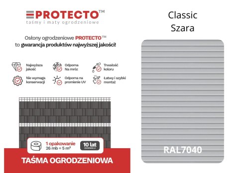 Taśma ogrodzeniowa 50mb Thermoplast® CLASSIC LINE 4,75cm SZARA Taśma ogrodzeniowa 50mb Thermoplast® CLASSIC LINE 4,75cm SZARA