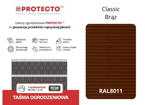 Taśma ogrodzeniowa 52mb Thermoplast® CLASSIC LINE 9,5cm BRĄZ Taśma ogrodzeniowa 52mb Thermoplast® CLASSIC LINE 9,5cm BRĄZ