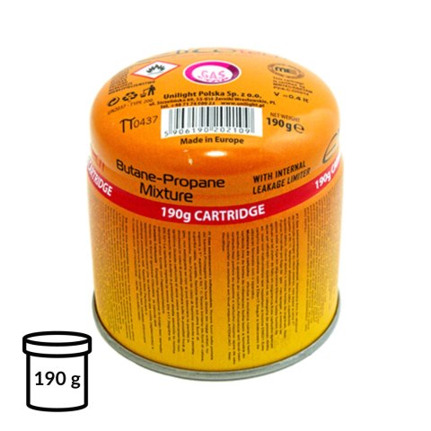 Kartusz nabój gazowy nabijany 190g/393ml Kartusz nabój gazowy nabijany 190g/393ml
