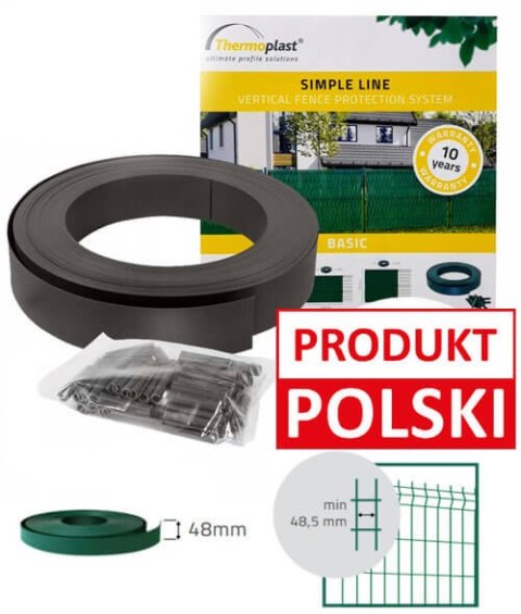 Taśma ogrodzeniowa system pionowy BASIC 48 mm GRAFIT Taśma ogrodzeniowa system pionowy BASIC 48 mm GRAFIT