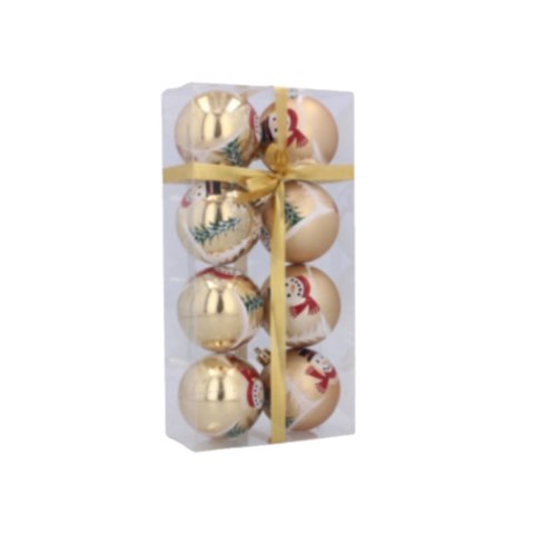 Bombki choinkowe 8cm kpl 6 szt ZŁOTE W4 Bombki choinkowe 8cm kpl 6 szt ZŁOTE W4