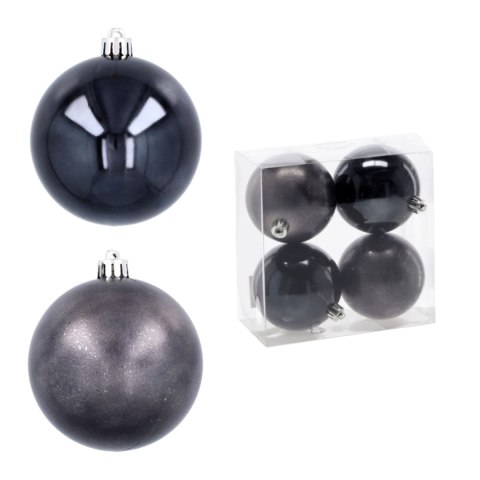 Ekskluzywna Bombka Choinkowa od Kamai Christmas Decoration® - Kolor Antracyt, Komplet 4 Sztuk Ekskluzywna Bombka Choinkowa od Kamai Christmas Decoration® - Kolor Antracyt, Komplet 4 Sztuk