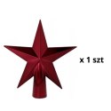 Komplet 19 Bombek Choinkowych Kamai Christmas Decoration® - Kolor Burgund z Gwiazdą na Czubek