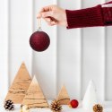 Komplet 19 Bombek Choinkowych Kamai Christmas Decoration® - Kolor Burgund z Gwiazdą na Czubek