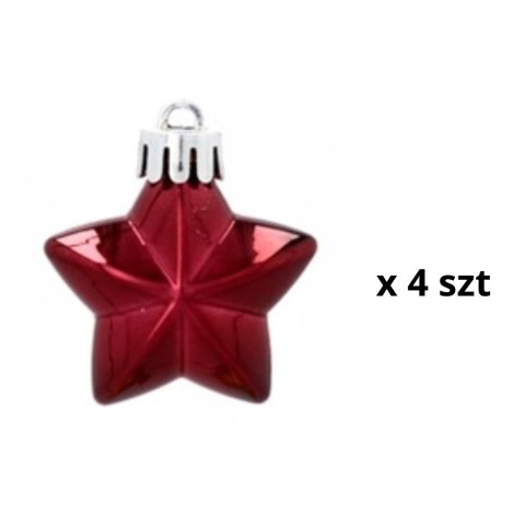 Komplet 19 Bombek Choinkowych Kamai Christmas Decoration® - Kolor Burgund z Gwiazdą na Czubek Komplet 19 Bombek Choinkowych Kamai Christmas Decoration® - Kolor Burgund z Gwiazdą na Czubek