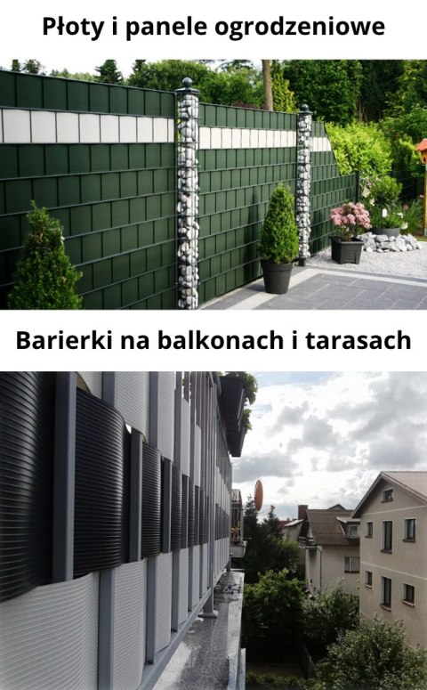 Taśma ogrodzeniowa PASKI 6 x 2,55mb SMART 19cm PROTECTO™ GRAFIT + 12 klipsów GRATIS Taśma ogrodzeniowa PASKI 6 x 2,55mb SMART 19cm PROTECTO™ GRAFIT + 12 klipsów GRATIS