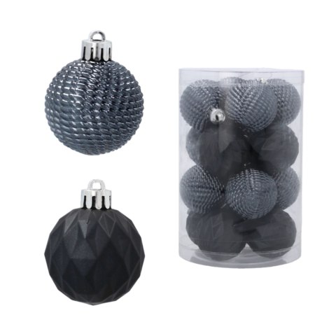 Zestaw 16 Eleganckich Bombek Kamai Christmas Decoration® o Średnicy 4 cm - Kolor Antracyt Zestaw 16 Eleganckich Bombek Kamai Christmas Decoration® o Średnicy 4 cm - Kolor Antracyt