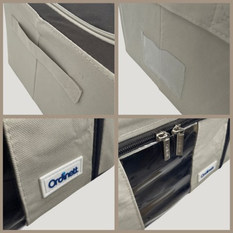 Beżowy organizer Kamai Gio Style z utwardzonymi ściankami, bocznymi uchwytami i okienkiem, pojemność 24L Beżowy organizer Kamai Gio Style z utwardzonymi ściankami, bocznymi uchwytami i okienkiem, pojemność 24L