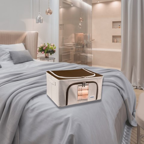 Beżowy organizer Kamai Gio Style z utwardzonymi ściankami, bocznymi uchwytami i okienkiem, pojemność 24L Beżowy organizer Kamai Gio Style z utwardzonymi ściankami, bocznymi uchwytami i okienkiem, pojemność 24L