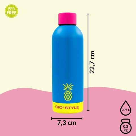 Butelka termiczna Kamai Gio Style, stal nierdzewna, niebieska, pojemność 0,75L Butelka termiczna Kamai Gio Style, stal nierdzewna, niebieska, pojemność 0,75L