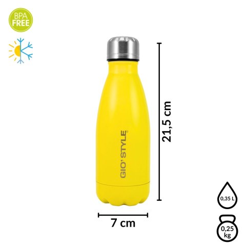 Butelka termiczna Kamai Gio Style, stal nierdzewna, żółta, pojemność 0,35L Butelka termiczna Kamai Gio Style, stal nierdzewna, żółta, pojemność 0,35L