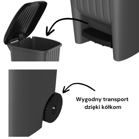 Kosz z pedałem 100L czarny Kosz z pedałem 100L czarny