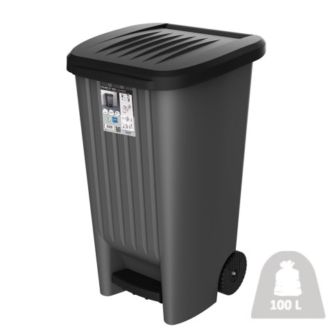 Kosz z pedałem 100L czarny Kosz z pedałem 100L czarny