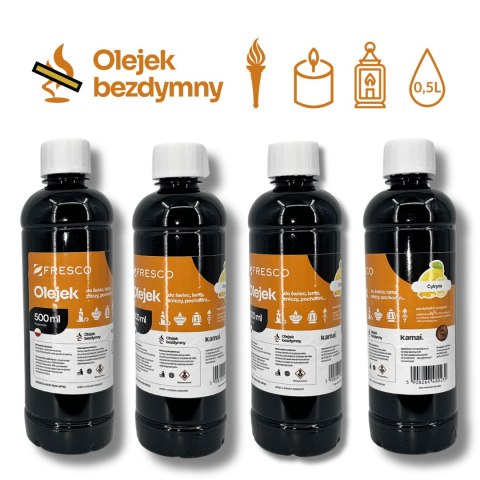 Paliwo olej do lamp, pochodni i świec 500ml CYTRYNOWY Paliwo olej do lamp, pochodni i świec 500ml CYTRYNOWY