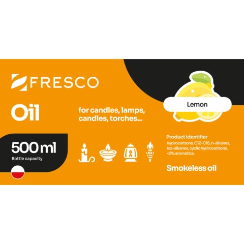 Paliwo olej do lamp, pochodni i świec 500ml CYTRYNOWY Paliwo olej do lamp, pochodni i świec 500ml CYTRYNOWY
