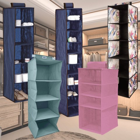 BLOSSOM Wiszący organizer do szafy 4 przegrody 33x33x82cm BLOSSOM Wiszący organizer do szafy 4 przegrody 33x33x82cm