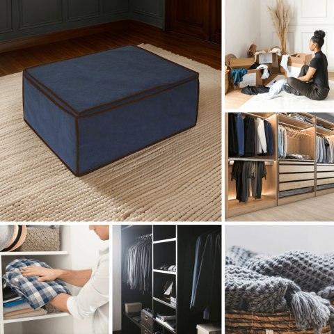 BLUE niebieski organizer do szafy na suwak 46x60x26cm BLUE niebieski organizer do szafy na suwak 46x60x26cm