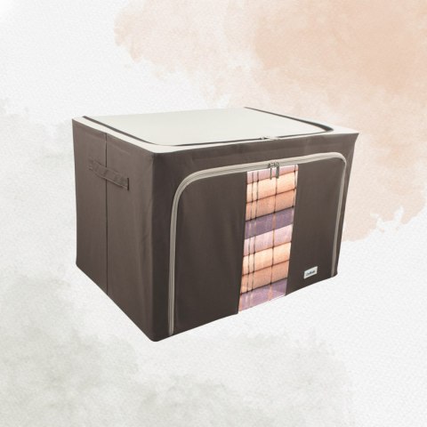 Brązowy organizer Kamai Gio Style z utwardzonymi ściankami, bocznymi uchwytami i okienkiem, pojemność 100L Brązowy organizer Kamai Gio Style z utwardzonymi ściankami, bocznymi uchwytami i okienkiem, pojemność 100L