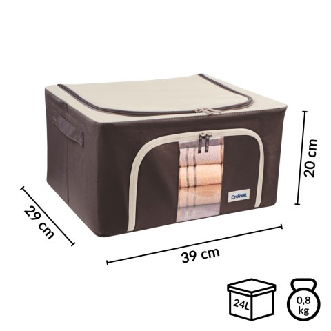Brązowy organizer Kamai Gio Style z utwardzonymi ściankami, bocznymi uchwytami i okienkiem, pojemność 24L Brązowy organizer Kamai Gio Style z utwardzonymi ściankami, bocznymi uchwytami i okienkiem, pojemność 24L