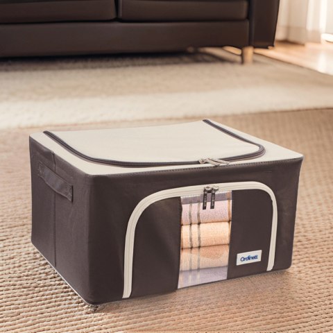 Brązowy organizer Kamai Gio Style z utwardzonymi ściankami, bocznymi uchwytami i okienkiem, pojemność 24L Brązowy organizer Kamai Gio Style z utwardzonymi ściankami, bocznymi uchwytami i okienkiem, pojemność 24L