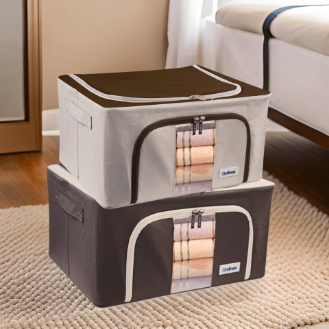 Brązowy organizer Kamai Gio Style z utwardzonymi ściankami, bocznymi uchwytami i okienkiem, pojemność 24L Brązowy organizer Kamai Gio Style z utwardzonymi ściankami, bocznymi uchwytami i okienkiem, pojemność 24L