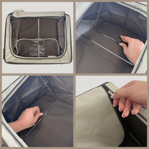 Brązowy organizer Kamai Gio Style z utwardzonymi ściankami, bocznymi uchwytami i okienkiem, pojemność 66L Brązowy organizer Kamai Gio Style z utwardzonymi ściankami, bocznymi uchwytami i okienkiem, pojemność 66L