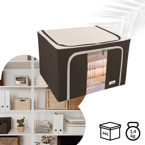 Brązowy organizer Kamai Gio Style z utwardzonymi ściankami, bocznymi uchwytami i okienkiem, pojemność 66L Brązowy organizer Kamai Gio Style z utwardzonymi ściankami, bocznymi uchwytami i okienkiem, pojemność 66L
