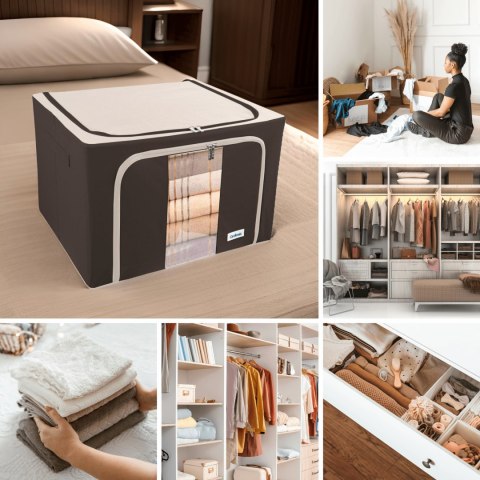 Brązowy organizer Kamai Gio Style z utwardzonymi ściankami, bocznymi uchwytami i okienkiem, pojemność 66L Brązowy organizer Kamai Gio Style z utwardzonymi ściankami, bocznymi uchwytami i okienkiem, pojemność 66L