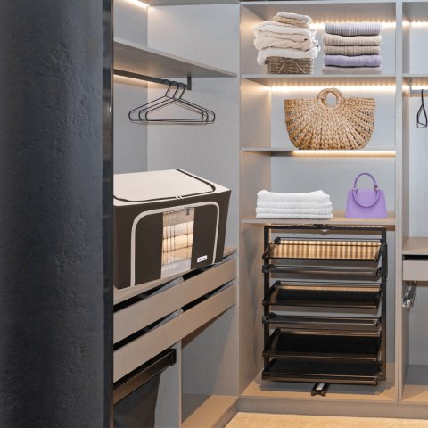 Brązowy organizer Kamai Gio Style z utwardzonymi ściankami, bocznymi uchwytami i okienkiem, pojemność 66L Brązowy organizer Kamai Gio Style z utwardzonymi ściankami, bocznymi uchwytami i okienkiem, pojemność 66L