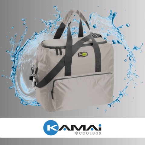 Torba termiczna Kamai Gio Style na ramię, pastelowy szary, z kieszeniami i rączką do noszenia, pojemność 33L Torba termiczna Kamai Gio Style na ramię, pastelowy szary, z kieszeniami i rączką do noszenia, pojemność 33L