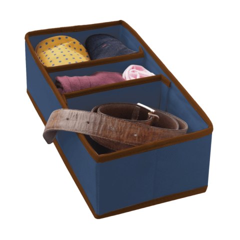 BLUE niebieski organizer do szuflady 3 przegrody 30,5x15,5x10cm BLUE niebieski organizer do szuflady 3 przegrody 30,5x15,5x10cm