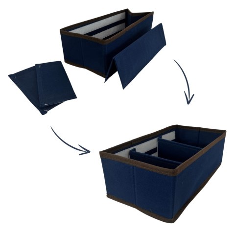 BLUE niebieski organizer do szuflady 3 przegrody 30,5x15,5x10cm BLUE niebieski organizer do szuflady 3 przegrody 30,5x15,5x10cm