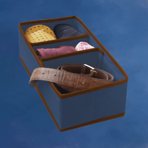 BLUE niebieski organizer do szuflady 3 przegrody 30,5x15,5x10cm BLUE niebieski organizer do szuflady 3 przegrody 30,5x15,5x10cm