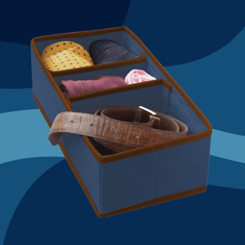 BLUE niebieski organizer do szuflady 3 przegrody 30,5x15,5x10cm BLUE niebieski organizer do szuflady 3 przegrody 30,5x15,5x10cm
