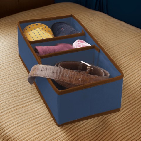BLUE niebieski organizer do szuflady 3 przegrody 30,5x15,5x10cm BLUE niebieski organizer do szuflady 3 przegrody 30,5x15,5x10cm