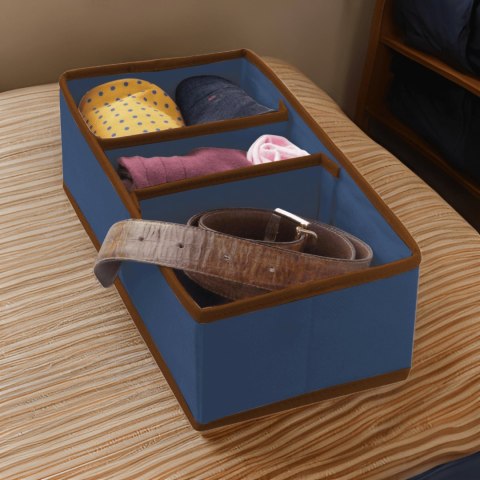 BLUE niebieski organizer do szuflady 3 przegrody 30,5x15,5x10cm BLUE niebieski organizer do szuflady 3 przegrody 30,5x15,5x10cm