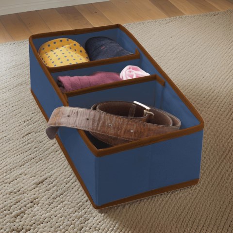 BLUE niebieski organizer do szuflady 3 przegrody 30,5x15,5x10cm BLUE niebieski organizer do szuflady 3 przegrody 30,5x15,5x10cm