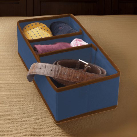 BLUE niebieski organizer do szuflady 3 przegrody 30,5x15,5x10cm BLUE niebieski organizer do szuflady 3 przegrody 30,5x15,5x10cm