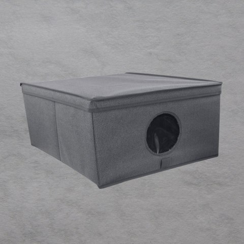 GREY szary organizer do szafy z pokrywą oraz oknem 48x36x19cm GREY szary organizer do szafy z pokrywą oraz oknem 48x36x19cm