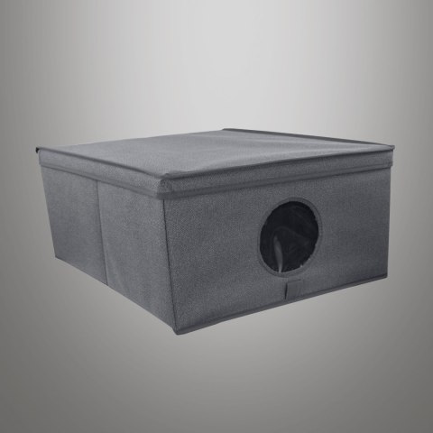 GREY szary organizer do szafy z pokrywą oraz oknem 48x36x19cm GREY szary organizer do szafy z pokrywą oraz oknem 48x36x19cm