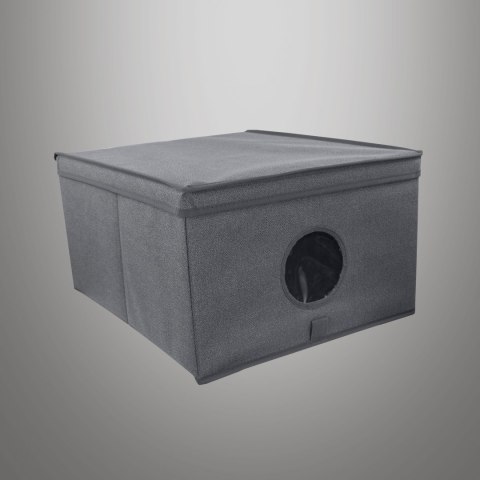 GREY szary organizer do szafy z pokrywą oraz oknem 50x40x25cm GREY szary organizer do szafy z pokrywą oraz oknem 50x40x25cm