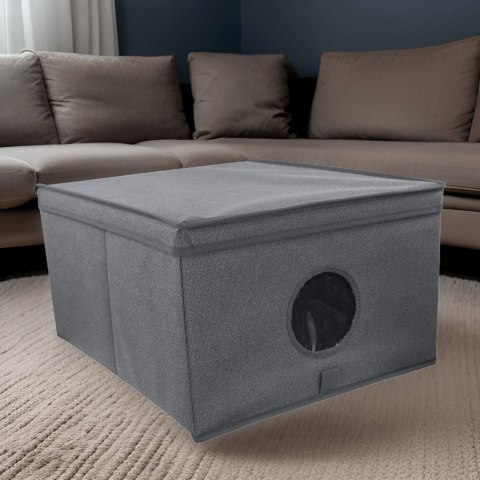 GREY szary organizer do szafy z pokrywą oraz oknem 50x40x25cm GREY szary organizer do szafy z pokrywą oraz oknem 50x40x25cm
