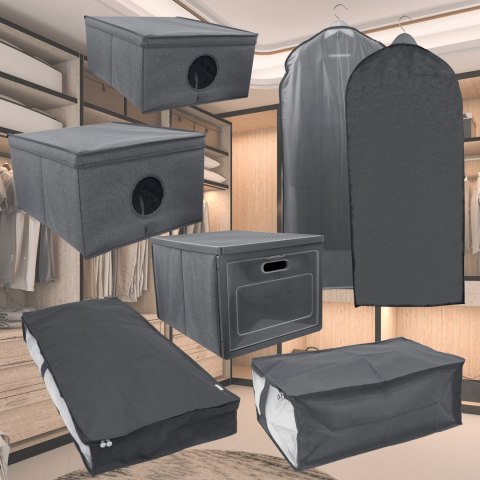 GREY szary organizer do szafy z pokrywą oraz oknem 50x40x25cm GREY szary organizer do szafy z pokrywą oraz oknem 50x40x25cm