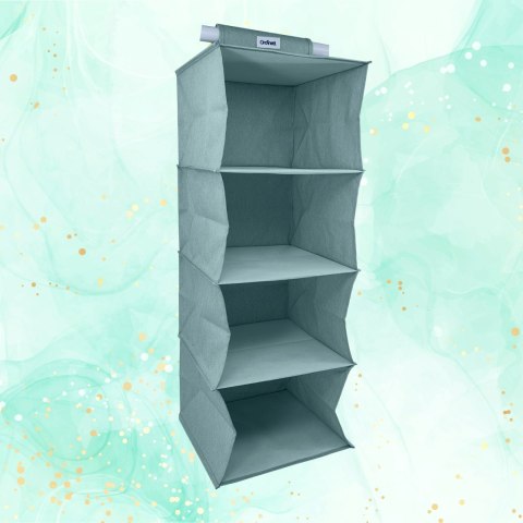 MINT zielony Wiszący organizer do szafy 4 przegrody 30x30x80cm MINT zielony Wiszący organizer do szafy 4 przegrody 30x30x80cm