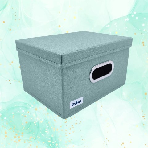 MINT zielony, miętowy organizer do szafy z pokrywą oraz oknem 29,5x22,5x16,5cm MINT zielony, miętowy organizer do szafy z pokrywą oraz oknem 29,5x22,5x16,5cm