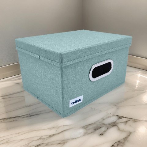 MINT zielony, miętowy organizer do szafy z pokrywą oraz oknem 29,5x22,5x16,5cm MINT zielony, miętowy organizer do szafy z pokrywą oraz oknem 29,5x22,5x16,5cm