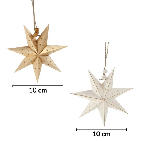 Zestaw 8 gwiazdek papierowych składanych 10cm - złote i białe Zestaw 8 gwiazdek papierowych składanych 10cm - złote i białe