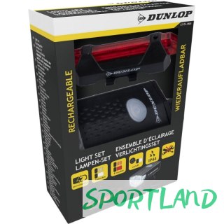 Zestaw lampek rowerowych Dunlop Led, ładowanie USB, tył+przód 473758 N/A