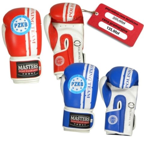 Rękawice bokserskie Masters Rbt-PZKB-W 011101-02W czerwony Rękawice bokserskie Masters Rbt-PZKB-W 011101-02W czerwony